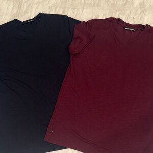 Travis Mathew Black and Burgundy Short Sleeve Tees